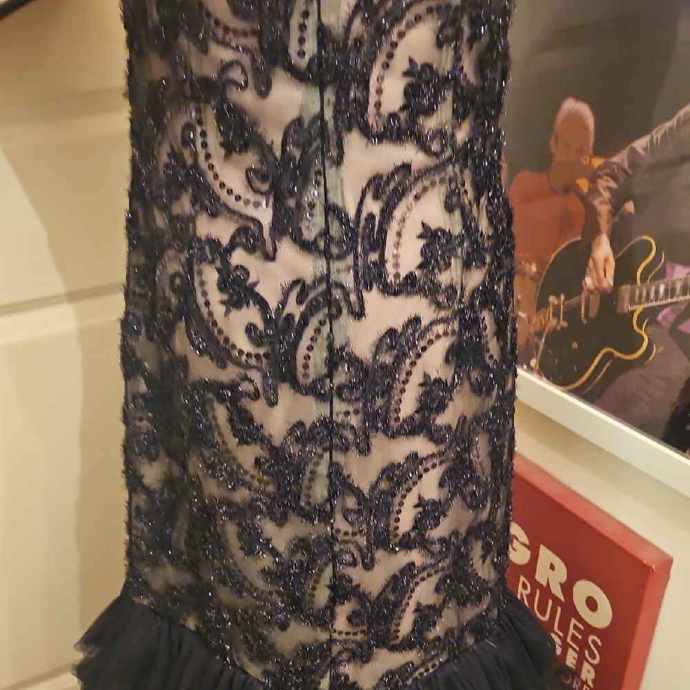 Camille La Vie Satin Gown in Champagne - Picture 6 of 12